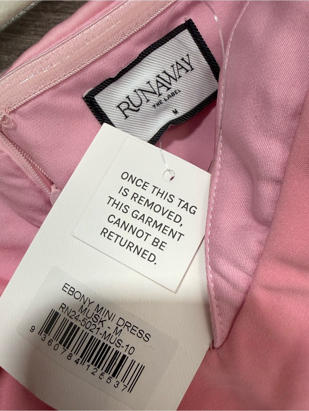 Runaway The Label Ebony Mini Dress Pink Barbiecore Sweetheart A-Line Party NWT - Picture 7 of 7